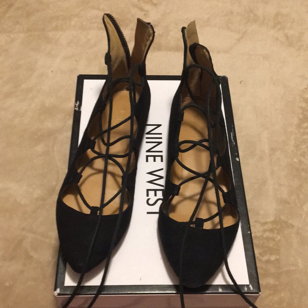 Nine West wrap tie flats
